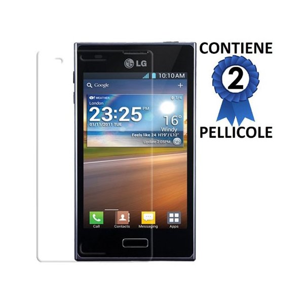 PELLICOLA PROTEGGI DISPLAY LG E610 Optimus L5 CONFEZIONE 2 PEZZI