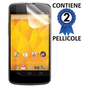 PELLICOLA PROTEGGI DISPLAY LG Nexus 4 E960 CONFEZIONE 2 PEZZI