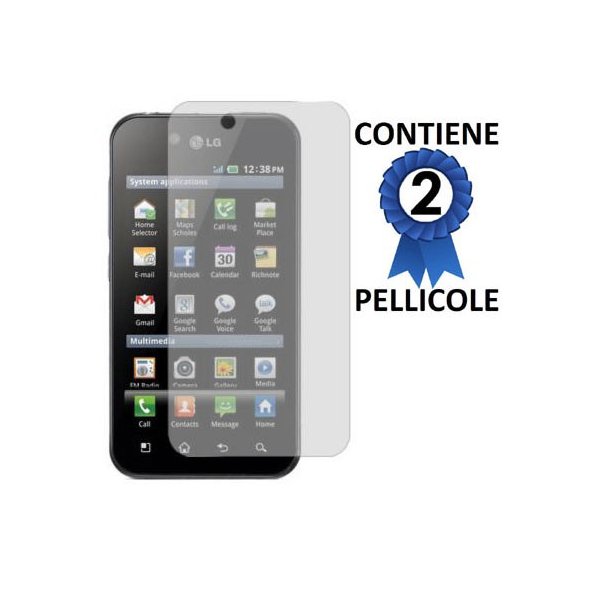 PELLICOLA PROTEGGI DISPLAY LG P970 Optimus Black CONFEZIONE 2 PEZZI