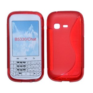 CUSTODIA GEL TPU SILICONE DOUBLE per SAMSUNG B5330 Galaxy Chat COLORE ROSSO