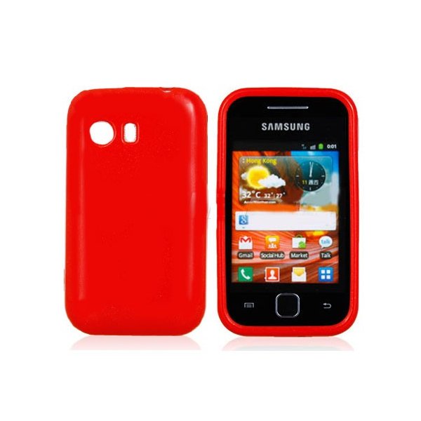 CUSTODIA GEL TPU SILICONE LUCIDA per SAMSUNG S5360 GALAXY Y, S5369 GALAXY Y COLORE ROSSO