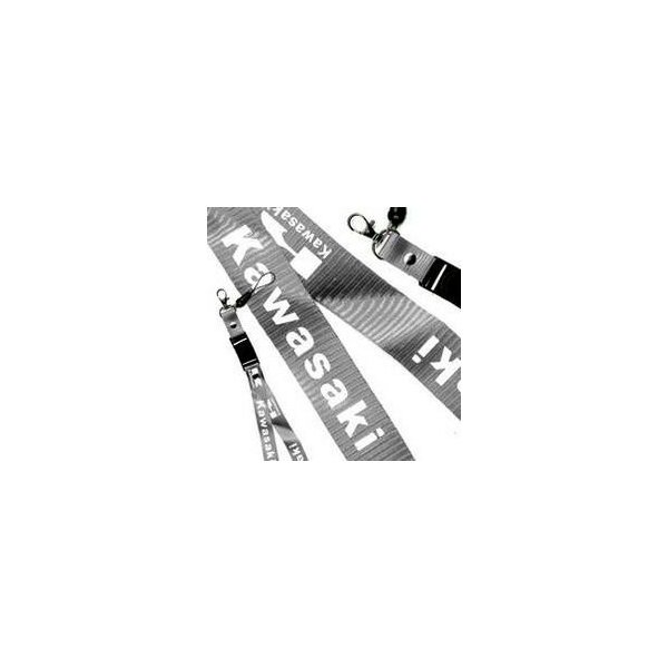 LACCIO PORTACELLULARE DA COLLO IN TESSUTO COLORE GRIGIO/SILVER CON SCRITTA KAWASAKI LARGHEZZA BANDA 20 MM