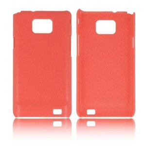 CUSTODIA BACK RIGIDA per SAMSUNG I9100 GALAXY S2, I9105 GALAXY S2 PLUS COLORE ROSA PLASTIFICATO EFFETTO PELLE