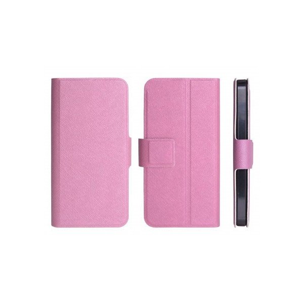CUSTODIA FLIP ORIZZONTALE SLIM per SAMSUNG I9000 GALAXY S, I9001 GALAXY S PLUS CON STAND E CHIUSURA MAGNETICA COLORE ROSA