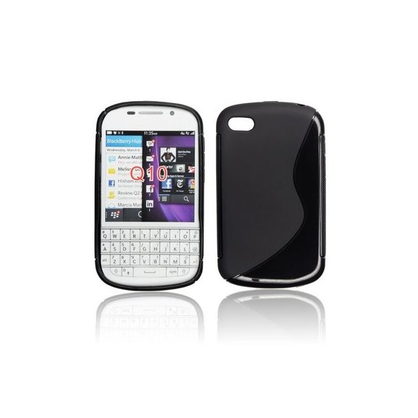 CUSTODIA GEL TPU SILICONE DOUBLE per BLACKBERRY Q10 COLORE NERO