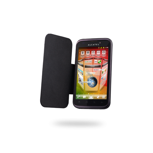 CUSTODIA ORIGINALE FLIP COVER ALCATEL F-GCGC31Y0A11C3-A1 per ONE TOUCH 995 COLORE NERO BLISTER