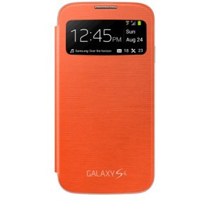CUSTODIA ORIGINALE SAMSUNG EF-CI950BOEGWW - S VIEW COVER per I9500 GALAXY S4 COLORE ARANCIONE BLISTER