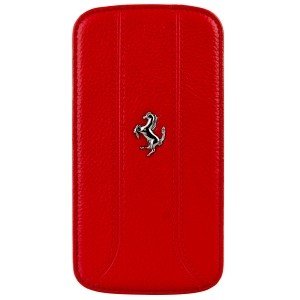 CUSTODIA BOOK FLIP VERA PELLE FERRARI FEFFFLBKS4RE per SAMSUNG I9500 GALAXY S4, I9505, I9502 COLORE ROSSO