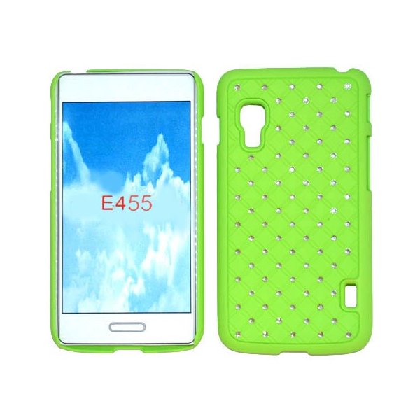 CUSTODIA RIGIDA CON BRILLANTINI per LG OPTIMUS L5 II DUAL, E455 COLORE VERDE