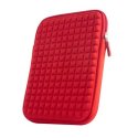 CUSTODIA UNIVERSALE IN TESSUTO IMBOTTITA per TABLET FINO A 7" POLLICI  FANTASIA STAR COLORE ROSSO CHIUSURA CON ZIP