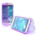 CUSTODIA GEL TPU SILICONE FLIP BOOK per SAMSUNG I9500 GALAXY S4, I9505, I9502 COLORE VIOLA
