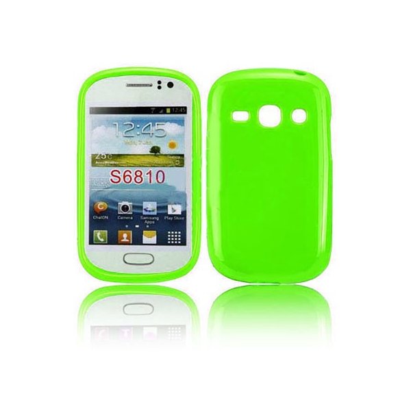 CUSTODIA GEL TPU SILICONE LUCIDA per SAMSUNG S6810 GALAXY FAME, S6812 GALAXY FAME DUOS COLORE VERDE