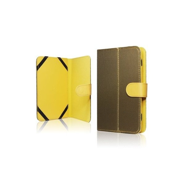 CUSTODIA TESSUTO UNIVERSALE CON ELASTICO INTERNO per TABLET FINO A 7" POLLICI COLORE GIALLO