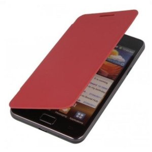 CUSTODIA ORIZZONTALE FLIP COVER per SAMSUNG I9100 GALAXY S2 COLORE ROSSO