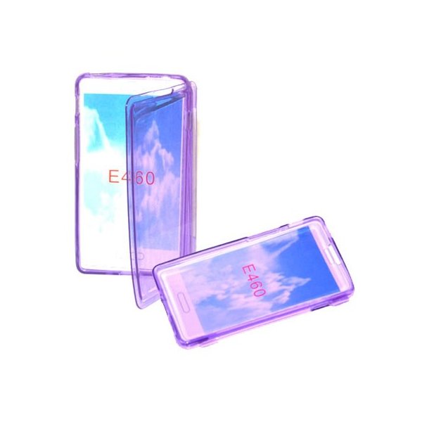CUSTODIA GEL TPU SILICONE FLIP BOOK per LG OPTIMUS L5 II, E460 COLORE VIOLA