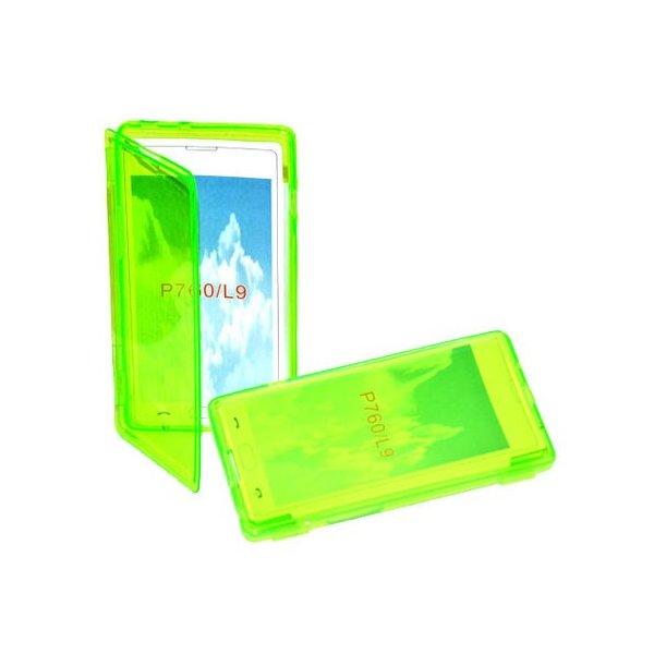 CUSTODIA GEL TPU SILICONE FLIP BOOK per LG OPTIMUS L9, P760 COLORE VERDE