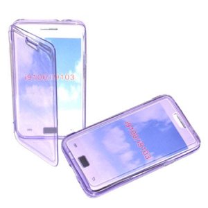 CUSTODIA GEL TPU SILICONE FLIP BOOK per SAMSUNG I9100 GALAXY S2, I9105 GALAXY S2 PLUS COLORE VIOLA