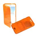 CUSTODIA GEL TPU SILICONE FLIP BOOK per SAMSUNG I9100 GALAXY S2, I9105 GALAXY S2 PLUS COLORE ARANCIONE