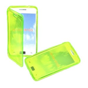 CUSTODIA GEL TPU SILICONE FLIP BOOK per SAMSUNG I9100 GALAXY S2, I9105 GALAXY S2 PLUS COLORE VERDE