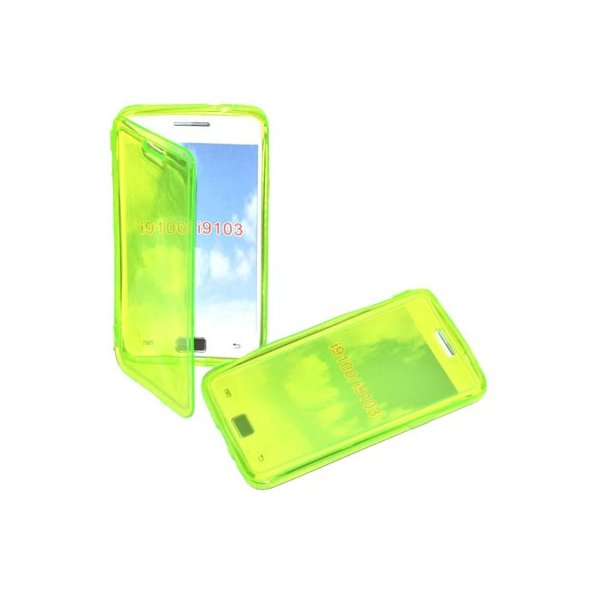 CUSTODIA GEL TPU SILICONE FLIP BOOK per SAMSUNG I9100 GALAXY S2, I9105 GALAXY S2 PLUS COLORE VERDE