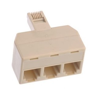 ADATTATORE TELEFONICO RJ11 1 SPINA MASCHIO / 3 PRESE FEMMINE PLUG 6P4C 22351 SFUSO IN BULK