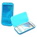 CUSTODIA GEL TPU SILICONE FLIP BOOK per SAMSUNG N7100 GALAXY NOTE 2, N7105 COLORE BLU