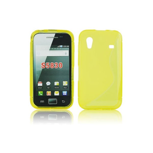 CUSTODIA GEL TPU SILICONE DOUBLE per SAMSUNG S5830 GALAXY ACE COLORE GIALLO