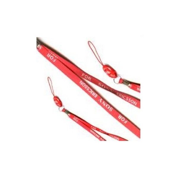 LACCIO PORTACELLULARE DA COLLO IN TESSUTO COLORE ROSSO CON SCRITTA SONY ERICSSON LARGHEZZA BANDA 7 MM