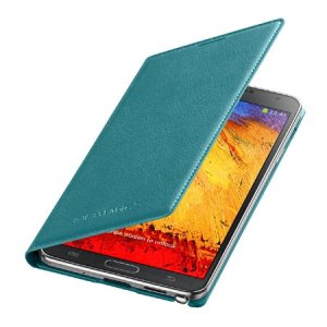 CUSTODIA FLIP COVER ORIGINALE SAMSUNG COLORE BLU LIME per GALAXY NOTE 3, N9000, N9002, N9005 EF-WN900BLEGWW BLISTER