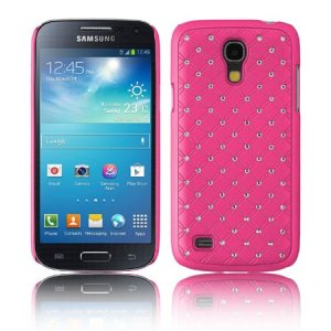 CUSTODIA BACK RIGIDA CON BRILLANTINI per SAMSUNG I9190 GALAXY S4 MINI, I9192, I9195 COLORE ROSA