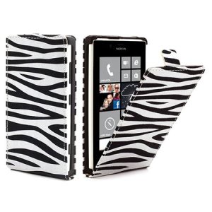 CUSTODIA FLIP VERTICALE SLIM SIMILPELLE per NOKIA LUMIA 625 FANTASIA ZEBRA