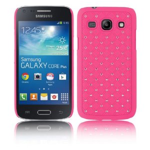 CUSTODIA BACK RIGIDA CON BRILLANTINI per SAMSUNG G3500 GALAXY CORE PLUS, G3502 GALAXY TREND 3 COLORE ROSA