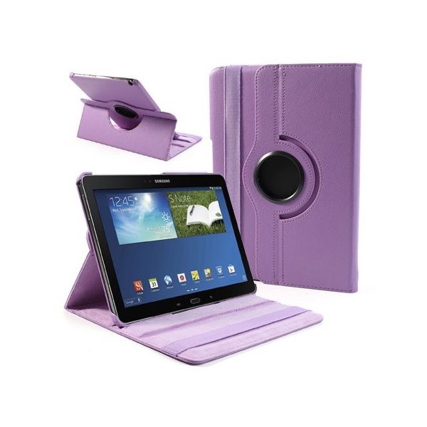 CUSTODIA BOOK ORIZZONTALE PELLE GIREVOLE per SAMSUNG GALAXY NOTE 10.1 (2014 EDITION), SM-P600, SM-P601, SM-P605 COLORE VIOLA