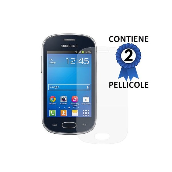 PELLICOLA PROTEGGI DISPLAY per SAMSUNG S6790 GALAXY FAME LITE, S6792 GALAXY FAME LITE DUOS CONFEZIONE 2 PEZZI