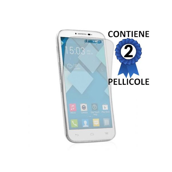 PELLICOLA PROTEGGI DISPLAY per ALCATEL ONE TOUCH POP C7, ONE TOUCH POP C7 DUAL SIM CONFEZIONE 2 PEZZI