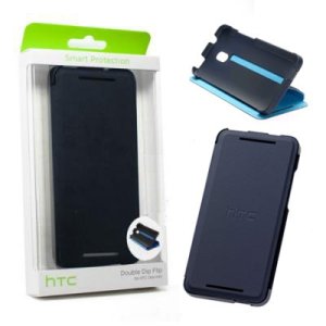 CUSTODIA FLIP ORIZZONTALE ORIGINALE per HTC ONE MINI, M4 CON STAND COLORE BLU HC-V851B  BLISTER