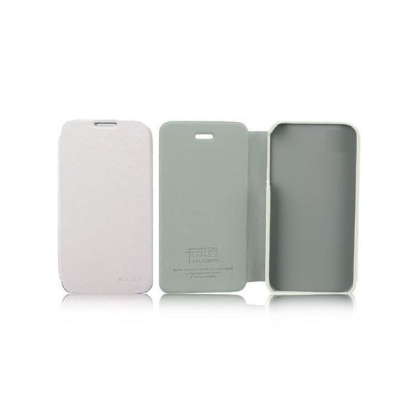 CUSTODIA FLIP ORIZZONTALE PELLE per SAMSUNG I9190 GALAXY S4 MINI, I9192, I9195 COLORE BIANCO BLISTER ENLAND