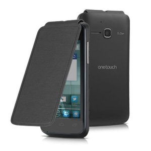 CUSTODIA FLIP COVER ORIGINALE ALCATEL F-GCGB1740A10C0-A1 per ONE TOUCH 5020D M'POP COLORE NERO BLISTER