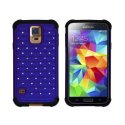 CUSTODIA BACK RIGIDA CON BRILLANTINI per SAMSUNG G900F GALAXY S5, GALAXY S5 NEO G903F, GALAXY S5 PLUS COLORE BLU