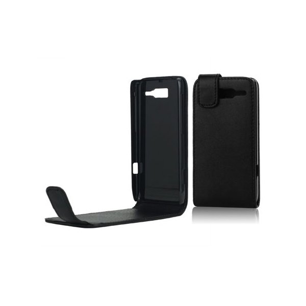 CUSTODIA FLIP VERTICALE PELLE per MOTOROLA RAZR M XT905, XT907 COLORE NERO