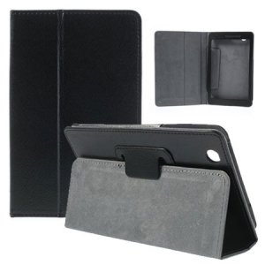 CUSTODIA BOOK ORIZZONTALE PELLE per LENOVO IDEA TAB S5000, 7" POLLICI CON STAND COLORE NERO