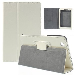 CUSTODIA BOOK ORIZZONTALE PELLE per LENOVO IDEA TAB S5000, 7" POLLICI CON STAND COLORE BIANCO