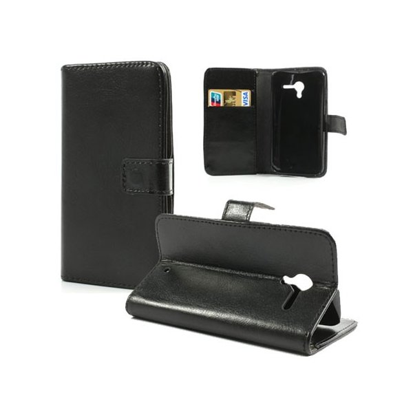 CUSTODIA FLIP ORIZZONTALE PELLE per MOTOROLA MOTO X CON STAND E TASCHE PORTA CARTE COLORE NERO