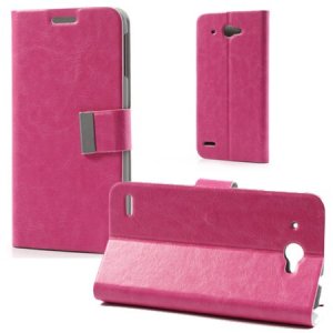 CUSTODIA FLIP ORIZZONTALE PELLE per LENOVO S920 CON STAND E TASCHE PORTA CARTE COLORE ROSA