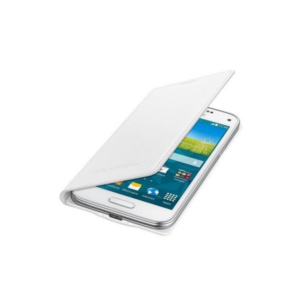 CUSTODIA FLIP COVER ORIGINALE SAMSUNG COLORE BIANCO per G800 GALAXY S5 MINI EF-FG800BWEGWW BLISTER