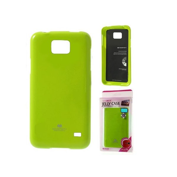 CUSTODIA GEL TPU SILICONE per SAMSUNG I9100 GALAXY S2, I9105 GALAXY S2 PLUS VERDE LUCIDO CON GLITTER ALTA QUALITA' MERCURY