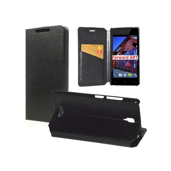 CUSTODIA FLIP ORIZZONTALE PELLE per NGM FORWARD ART CON STAND E TASCA PORTA CARTE COLORE NERO