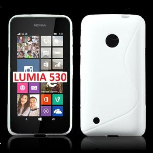 CUSTODIA GEL TPU SILICONE DOUBLE per NOKIA LUMIA 530 COLORE BIANCO
