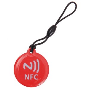 CIONDOLO PORTACHIAVI NFC TAG 137 Byte NTAG203 COLORE ROSSO