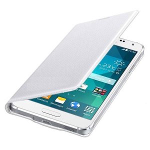 CUSTODIA FLIP COVER ORIGINALE SAMSUNG COLORE BIANCO EFFETTO PUNTINATO per G850 GALAXY ALPHA EF-FG850BWEGWW BLISTER
